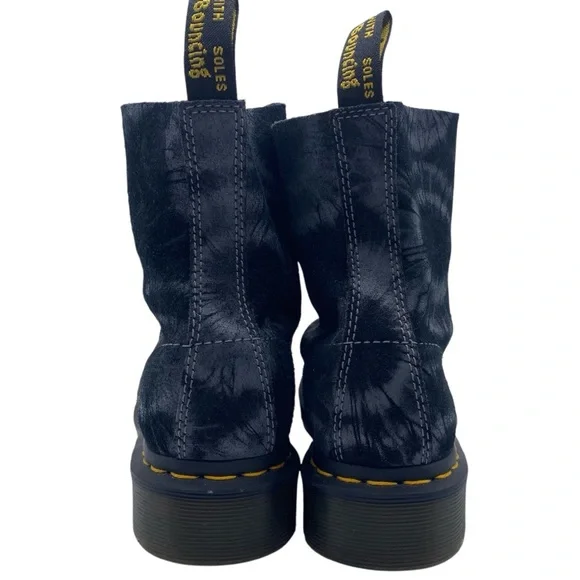 Dr. Martens Womens Shoes Pascal Boots Sz 5 Black Tie Dye Combat Casual Trendy - Picture 10 of 15